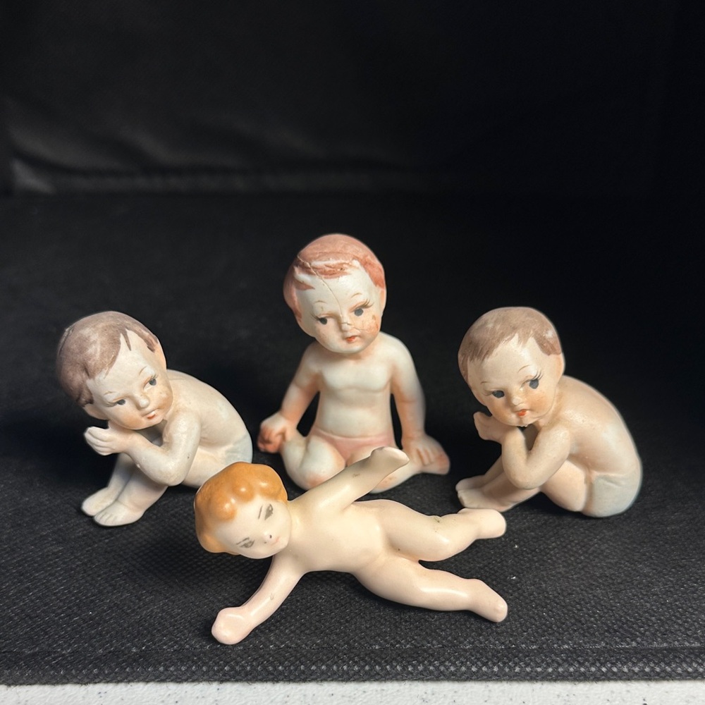 Vintage Bisque Porcelain Baby Figurines known as Piano Babies late 1880’s
